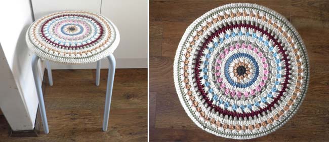 Crocheted seat cover