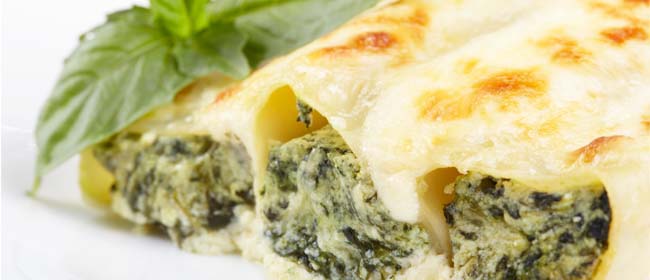 Spinach Cottage Cheese Cannelloni