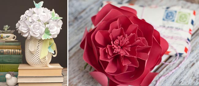 DIY paper roses and peony