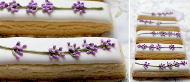 Icing tutorial, lavender flowers