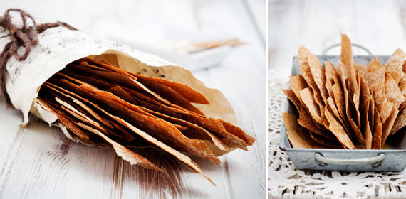 Homemade rye and caraway thins