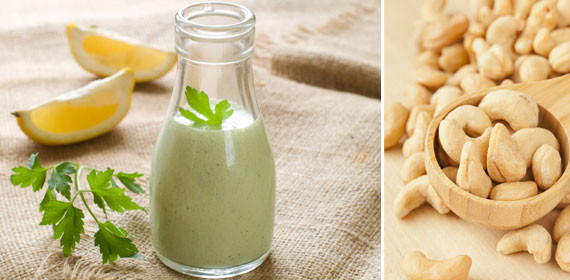 Make a healthy lemon cashew drizzle
