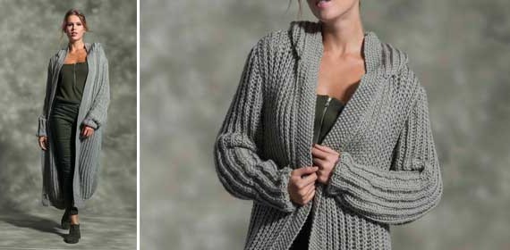 Knit  an ankle-length cardigan