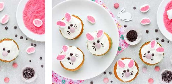 DIY: Easy Easter Bunny cupcake decorating