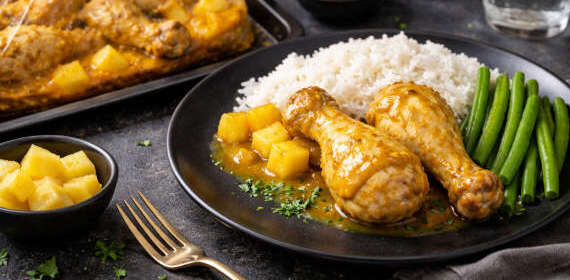 Easiest ever curried pineapple chicken