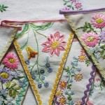 Bunting from vintage tablecloths