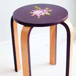 DIY cross stitch stool